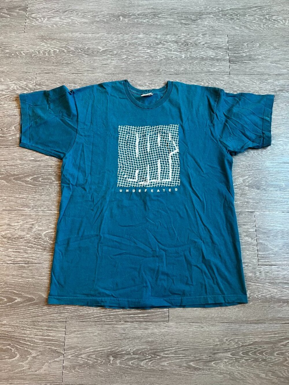 Undefeated "Tally Distorted Grid" T-Shirt, Blue, XXL